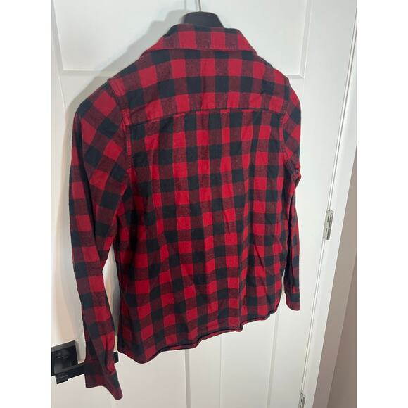 L.L. Bean Scotch Plaid Shirt Red Black Size Womens Small Flannel Long Sleeve‎ - Picture 7 of 10